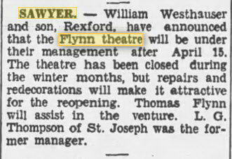Flynn Theatre - 11 Mar 1935 Management Change (newer photo)